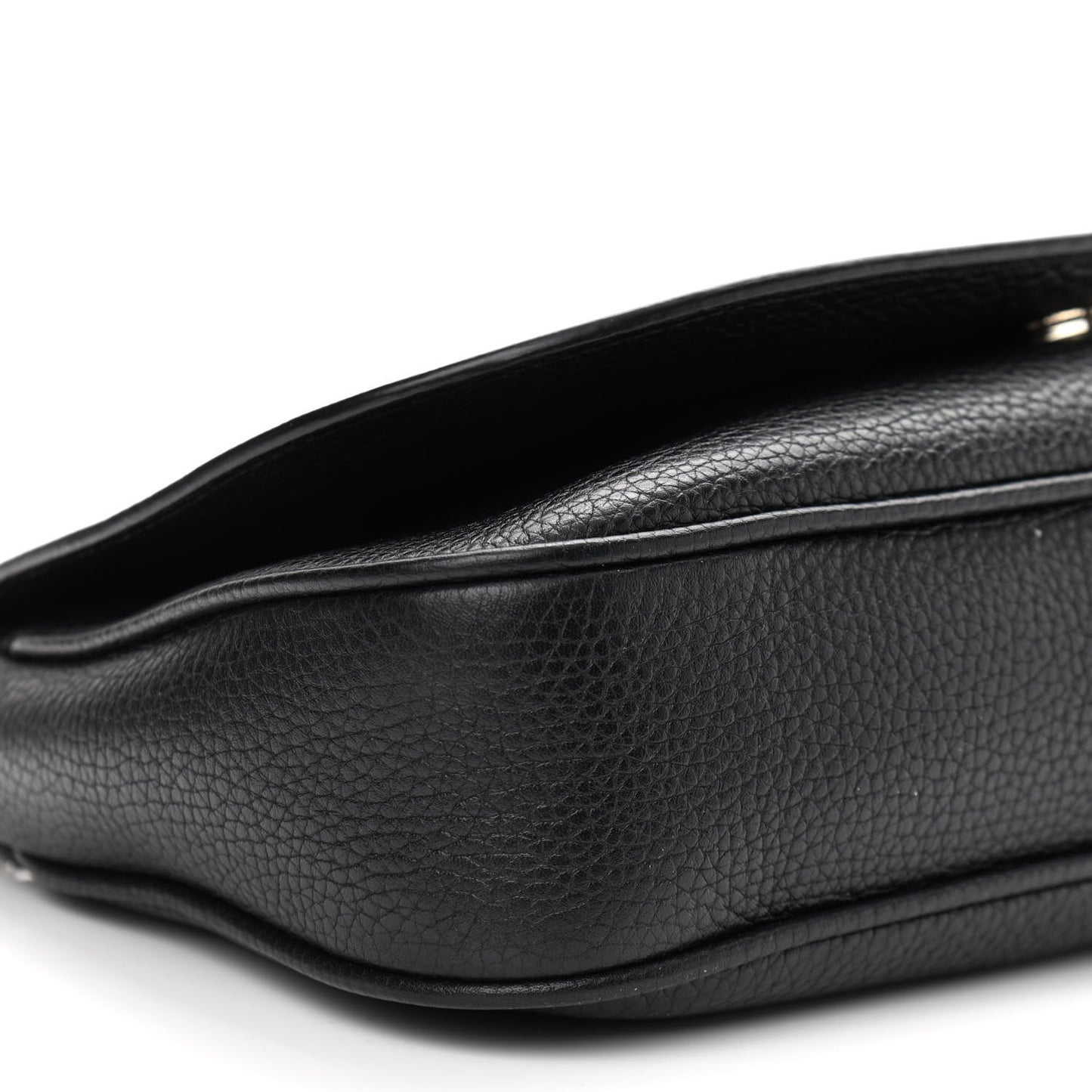Pebbled Calfskin Medium Soho Flap Crossbody Black