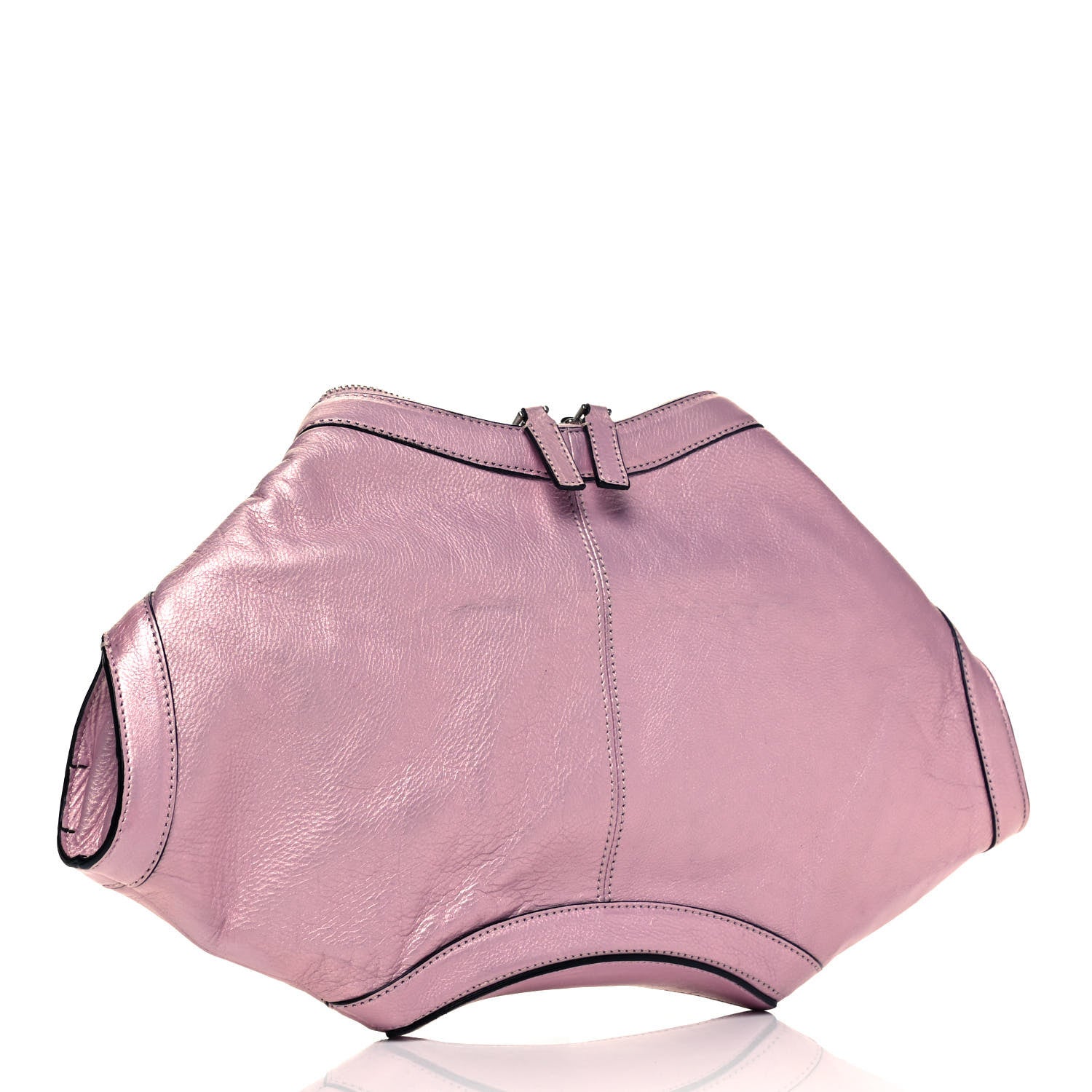 Alexander McQueen Metallic Lambskin De Manta Clutch Lavender 3 of 9