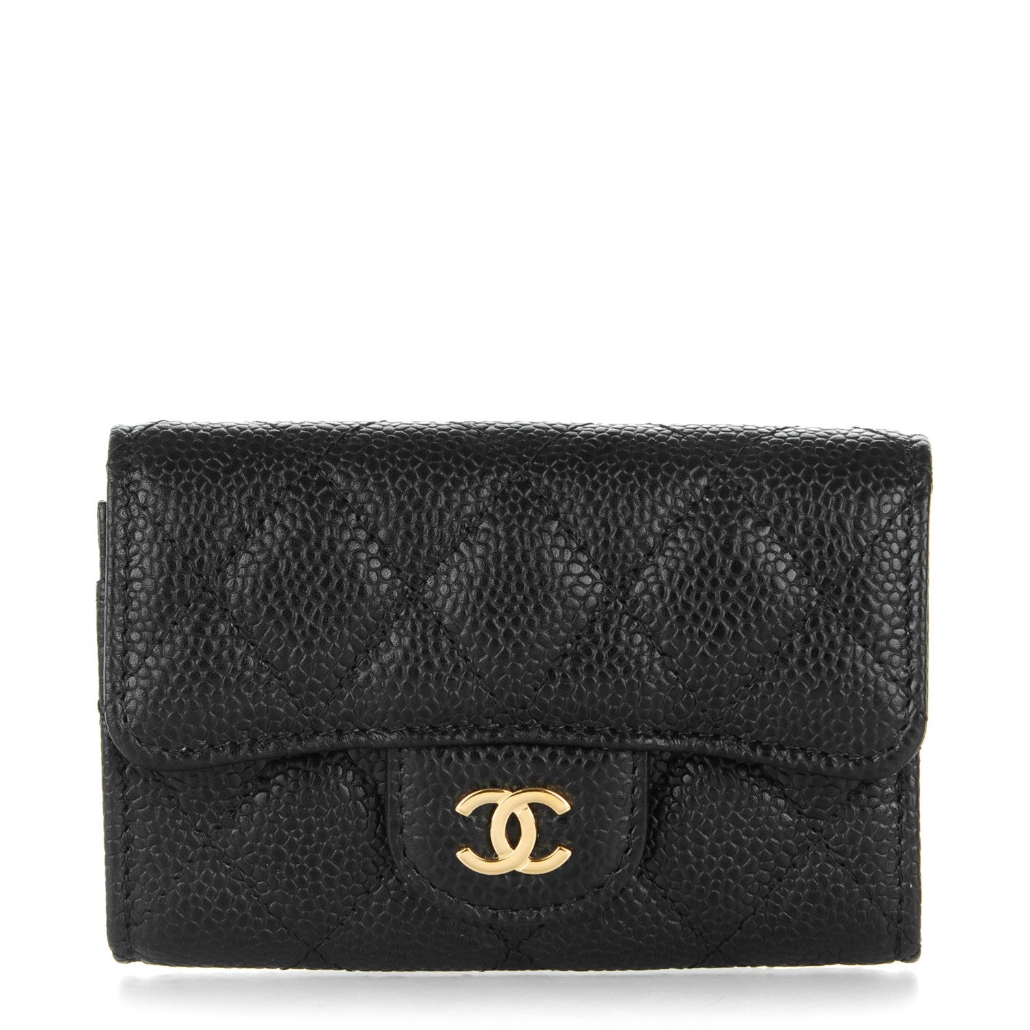 Chanel Caviar Quilted Flap Card Holder Black 1 of 16