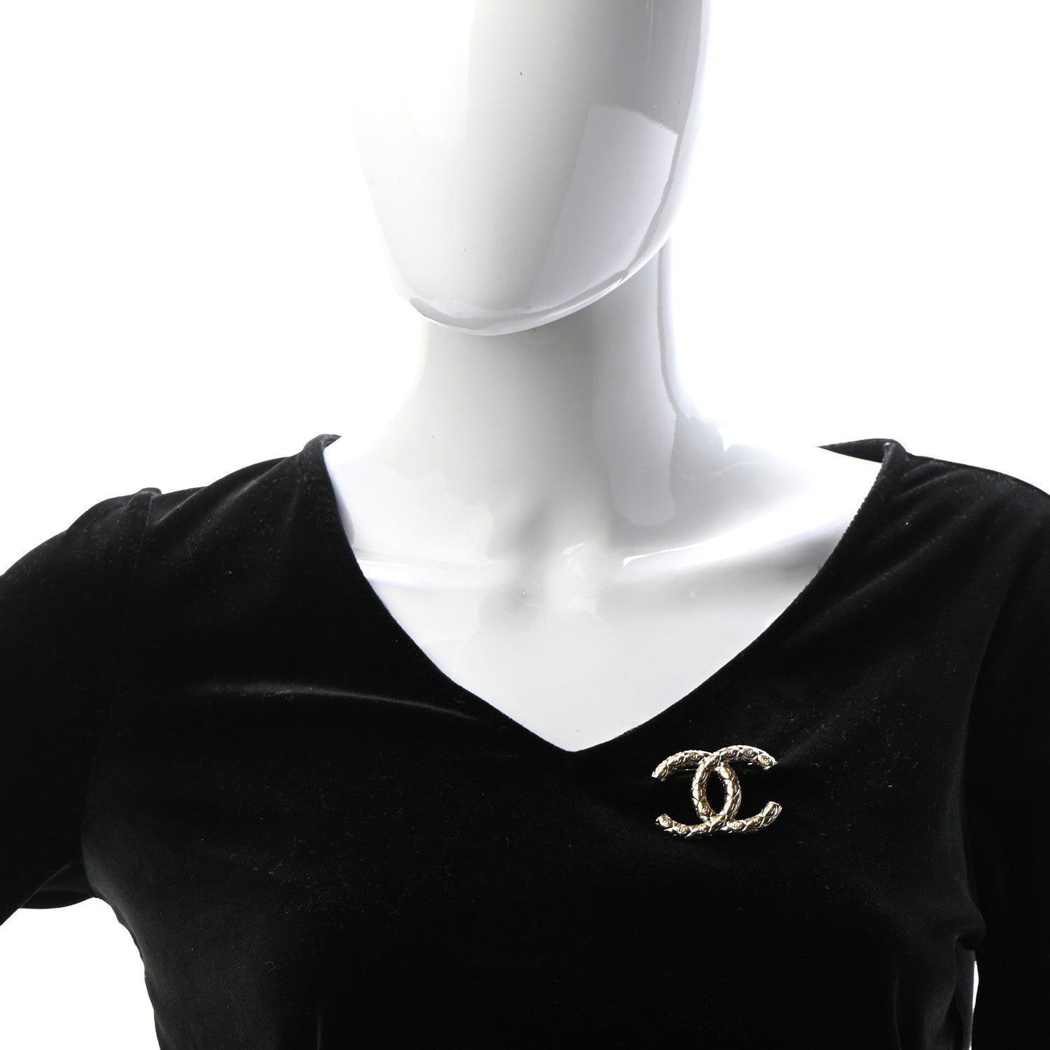 Chanel Metal CC Diamond Quilted Brooch Light Gold 2 of 5
