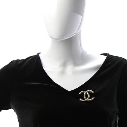 Chanel Metal CC Diamond Quilted Brooch Light Gold 2 of 5