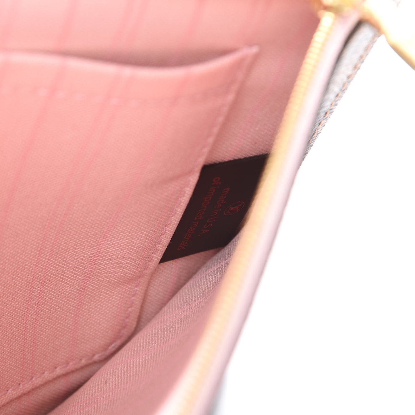 Damier Ebene Neverfull MM GM Pochette Rose Ballerine