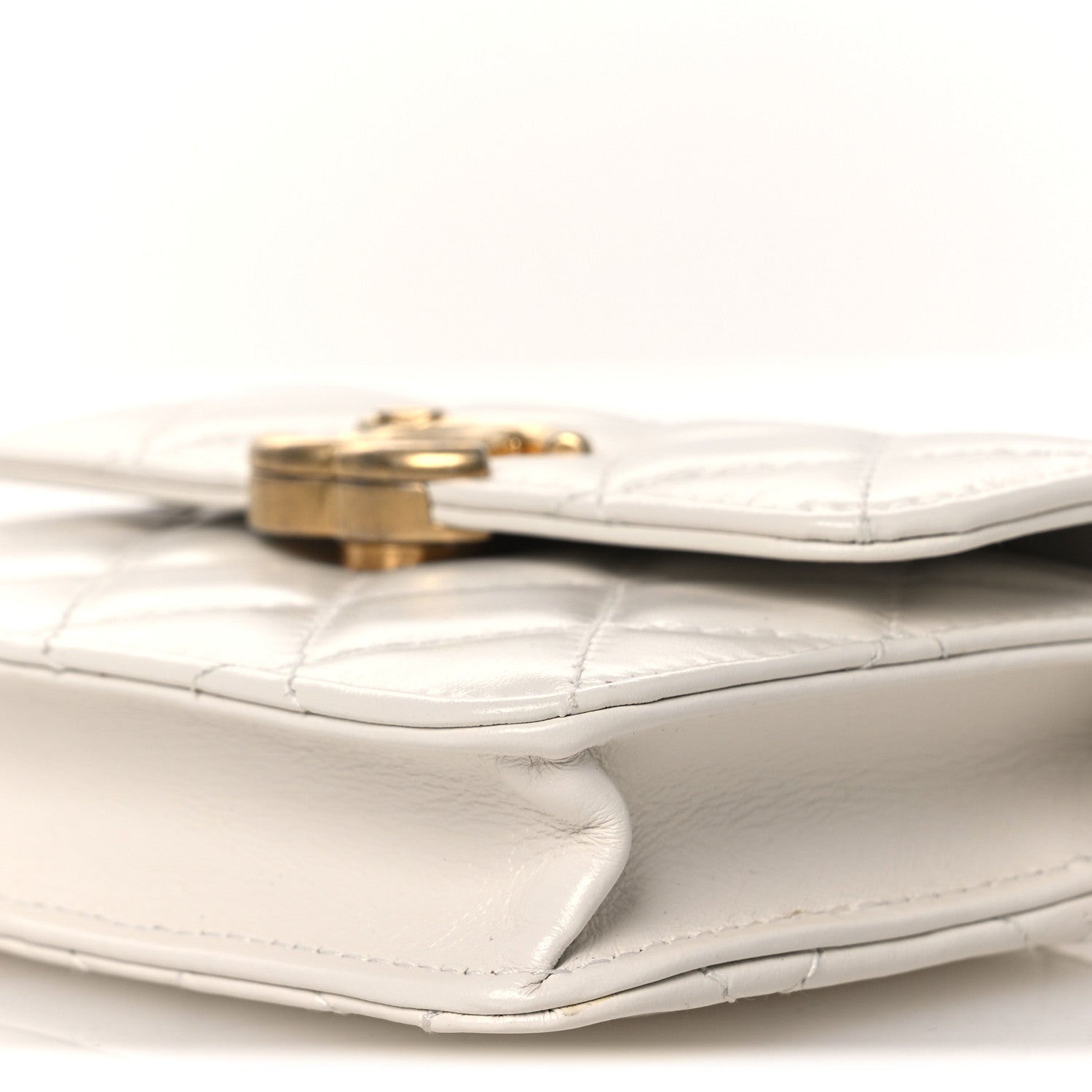 Chanel Calfskin Quilted Perfect Fit Coin Purse With Chain White 11 of 13