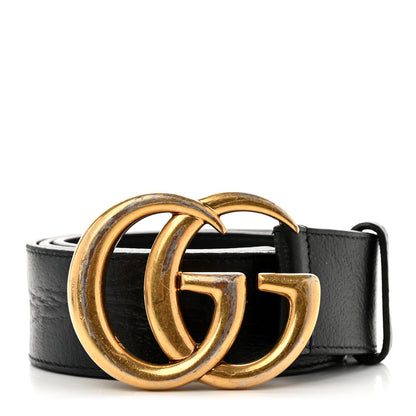 Gucci Textured Calfskin Double G 40mm Belt 80 32 Black 1 of 6