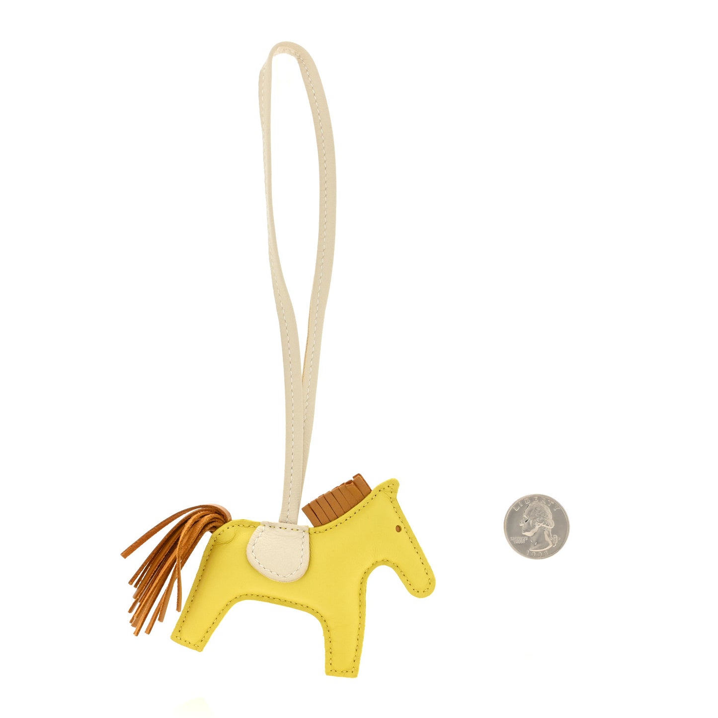 Milo Lambskin Grigri Rodeo Horse Bag Charm PM Lime Sesame Craie