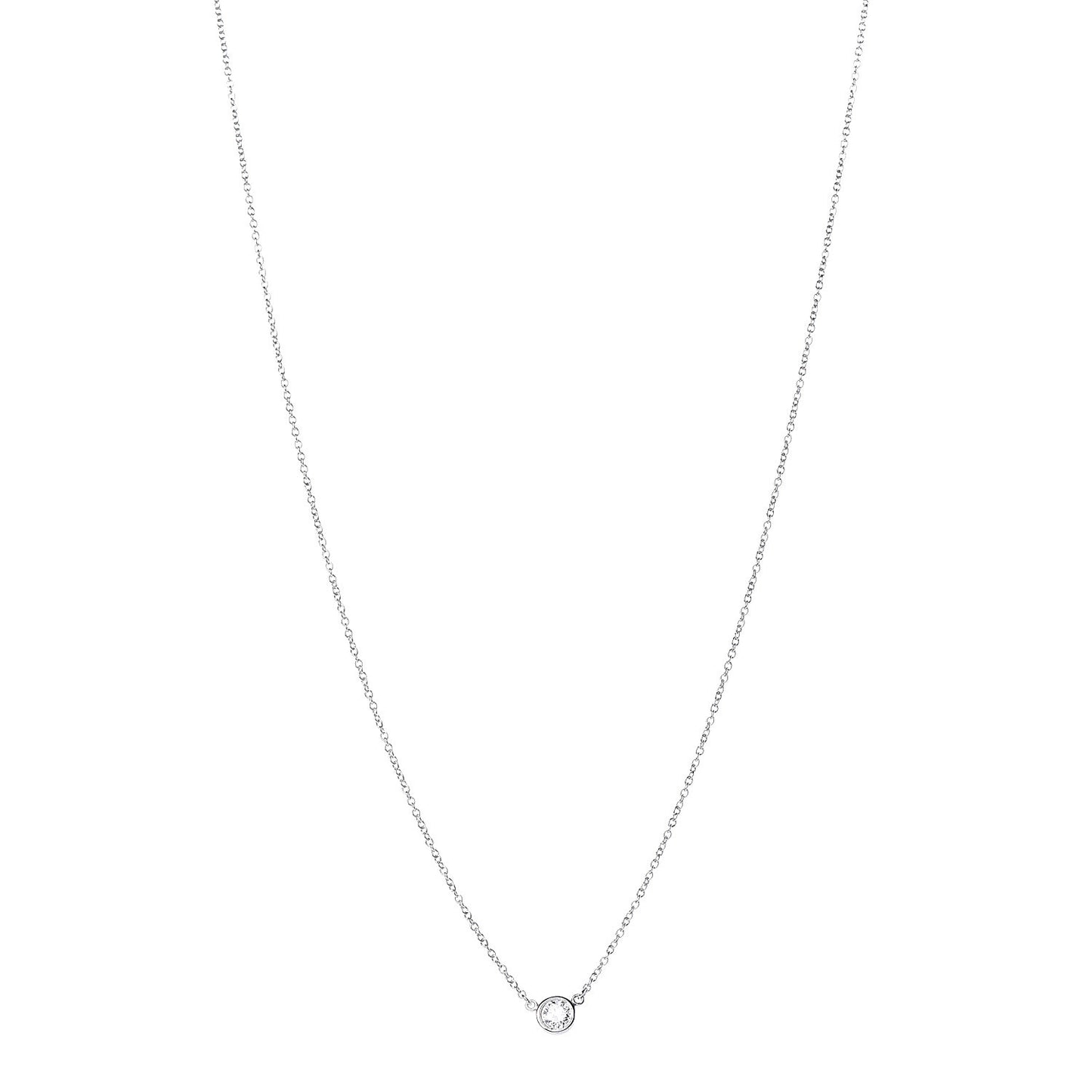 Platinum Diamond .16ct Elsa Peretti Diamonds by the Yard Pendant Necklace