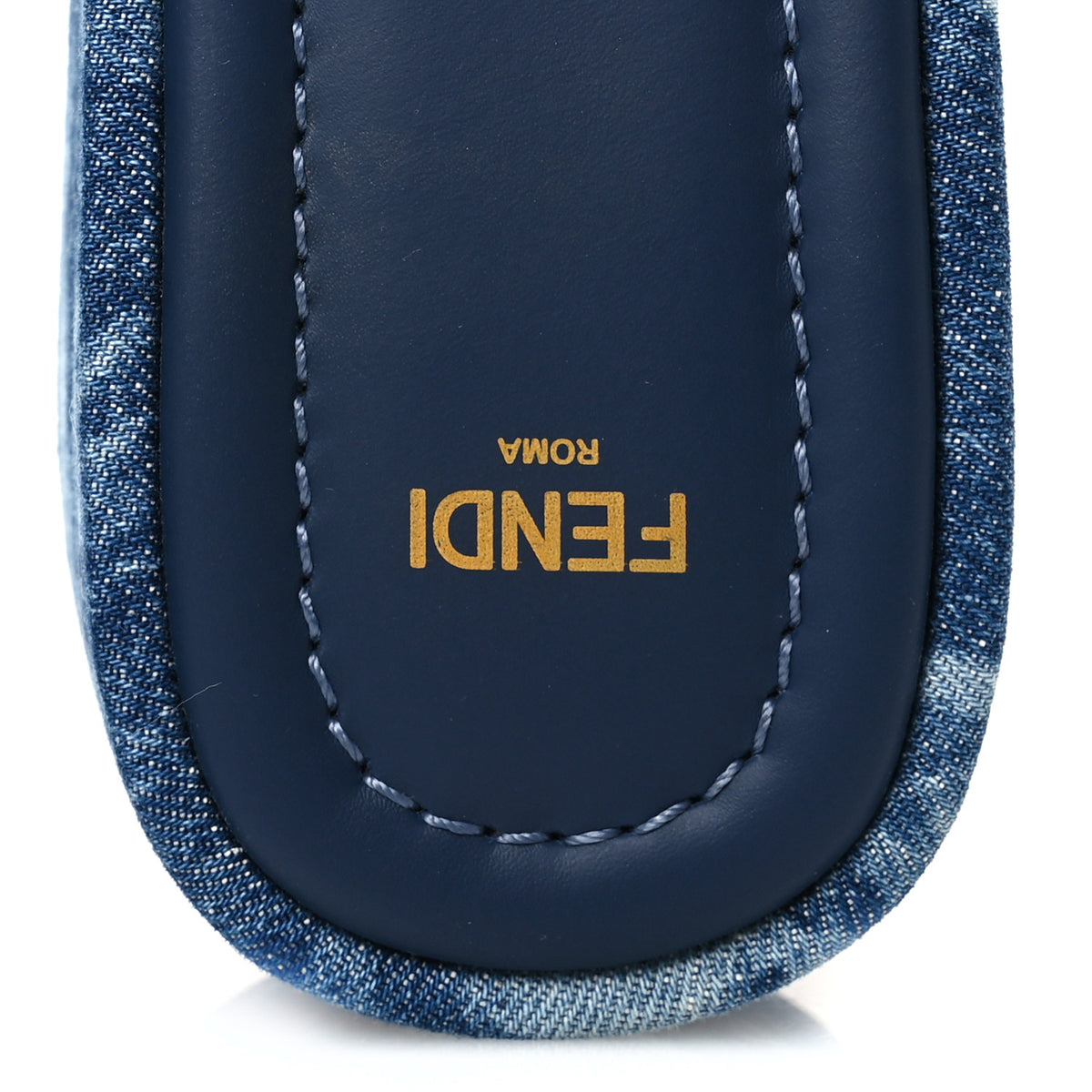 Fendi Denim Sea Garden Logo Sunshine Flatform Slide Sandals 37 Blue Medium Dark Blue 7 of 9