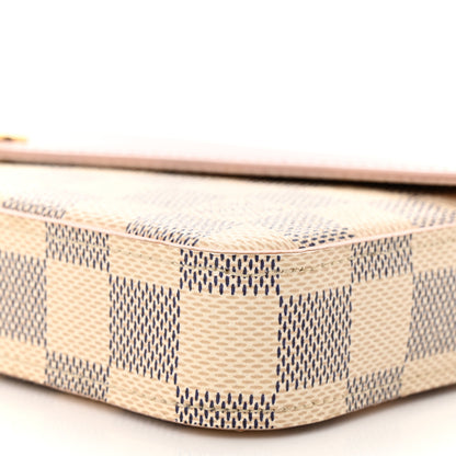 Louis Vuitton Damier Azur Calfskin Pochette Felicie Eau De Rose 11 of 11
