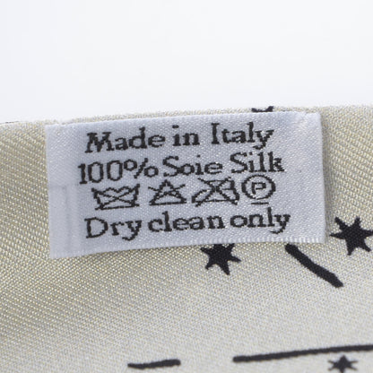 Christian Dior Silk Zodiac Virgo Mitzah Scarf Black 5 of 6