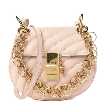 Chloe Calfskin Quilted Mini Drew Bijou Shoulder Bag Cement Pink 1 of 11