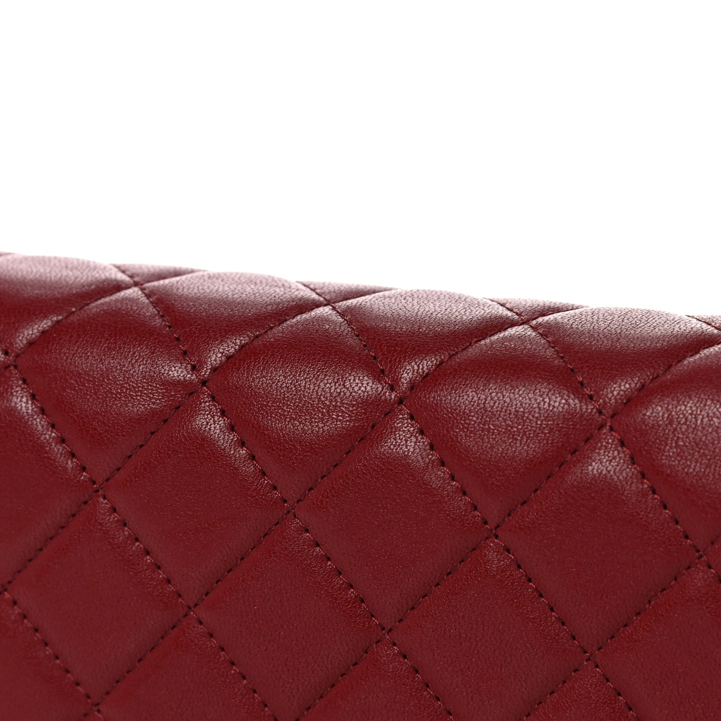 Lambskin Quilted Infinity Wallet On Chain WOC Burgundy