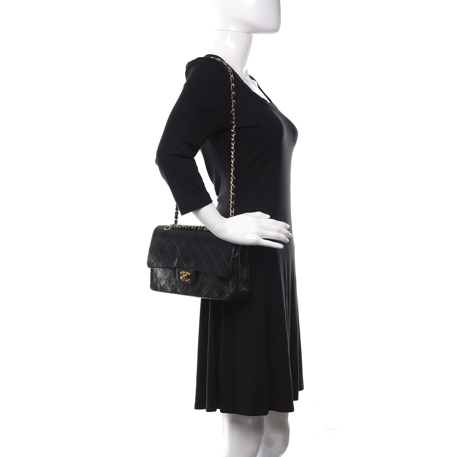 Chanel Lambskin Quilted Medium Double Flap Black 2 of 19