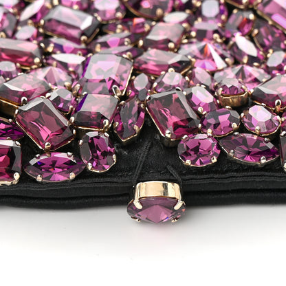 Saint Laurent Satin Jeweled Clutch Purple 11 of 11