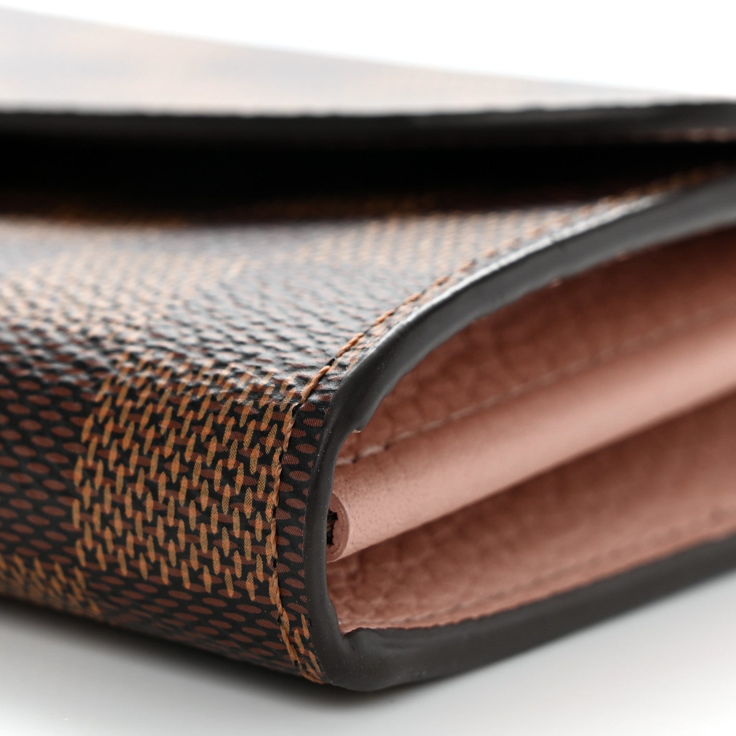 Louis Vuitton Damier Ebene Croisette Chain Wallet Rose Ballerine 10 of 12