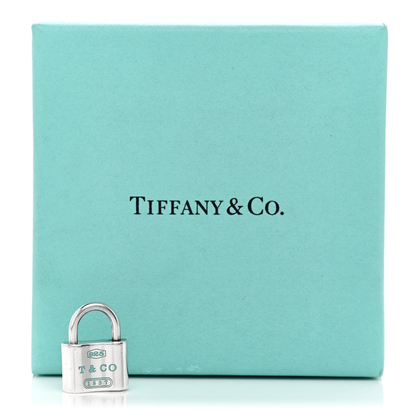 Sterling Silver Enamel 1837 Lock Charm Blue