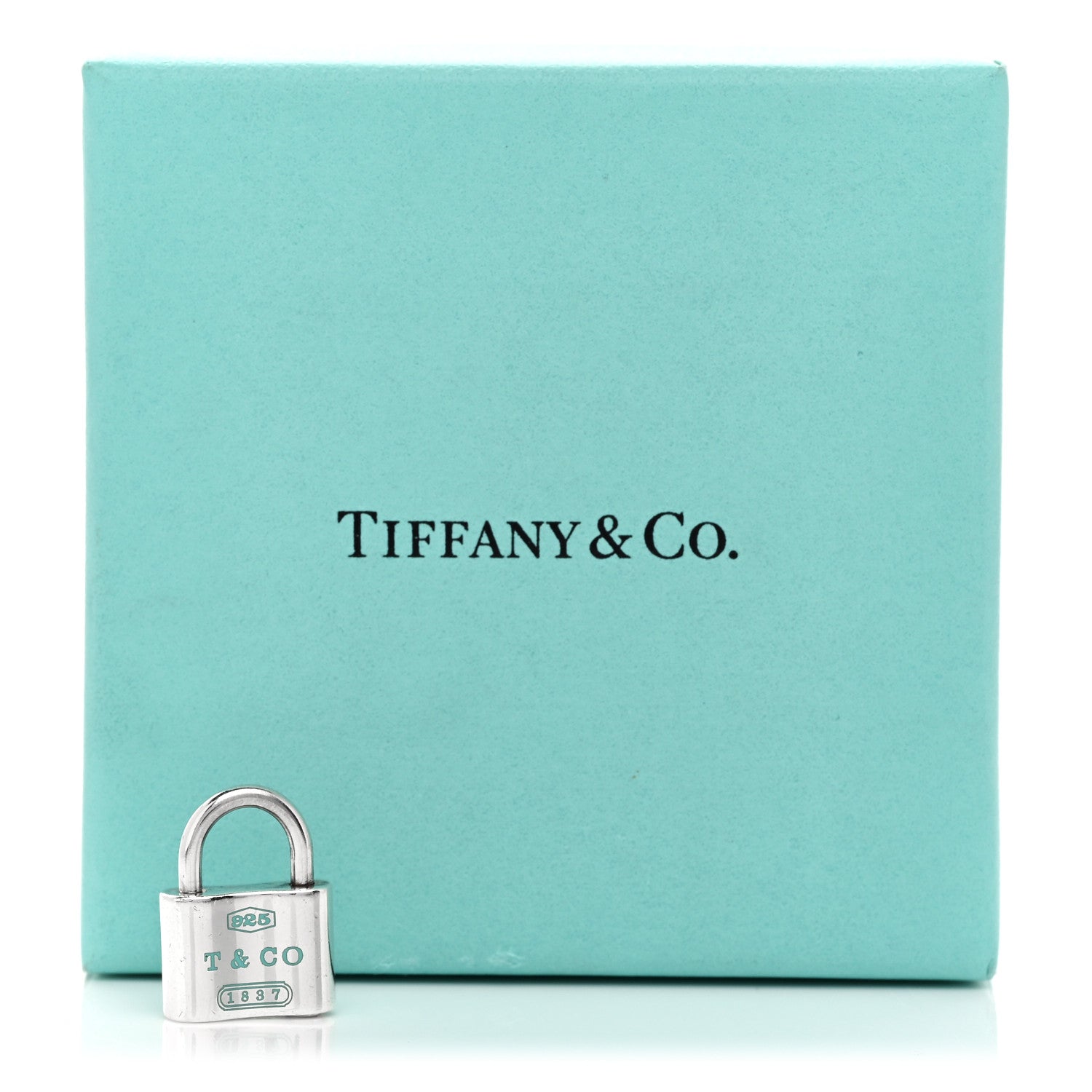 Tiffany Sterling Silver Enamel 1837 Lock Charm Blue 4 of 4
