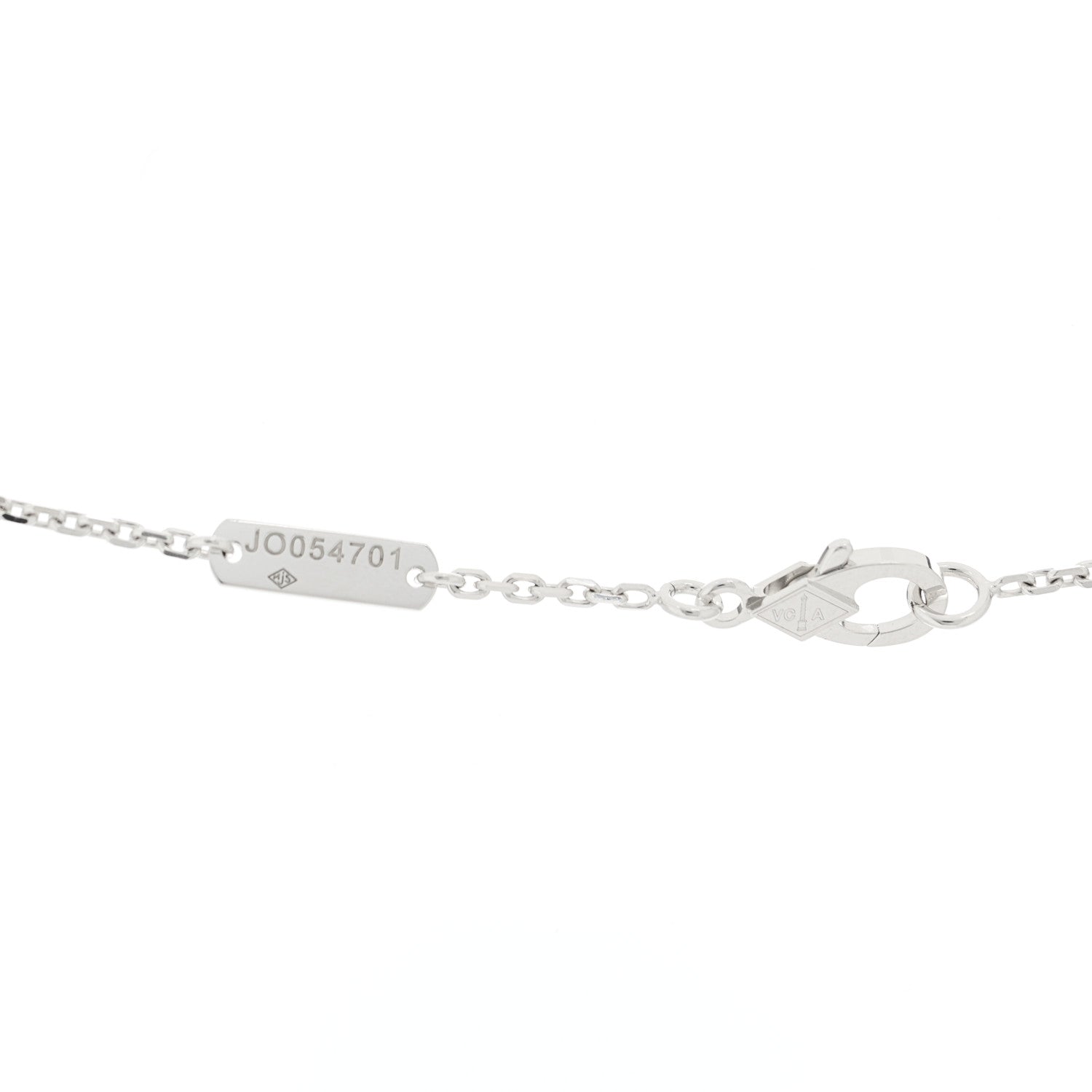 Van Cleef & Arpels 18K White Gold Mother of Pearl Vintage Alhambra Pendant Necklace 4 of 6