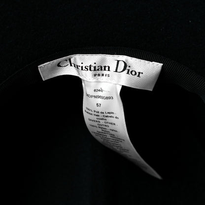 Christian Dior Rabbit Felt Veil Hat 57 Black 7 of 7