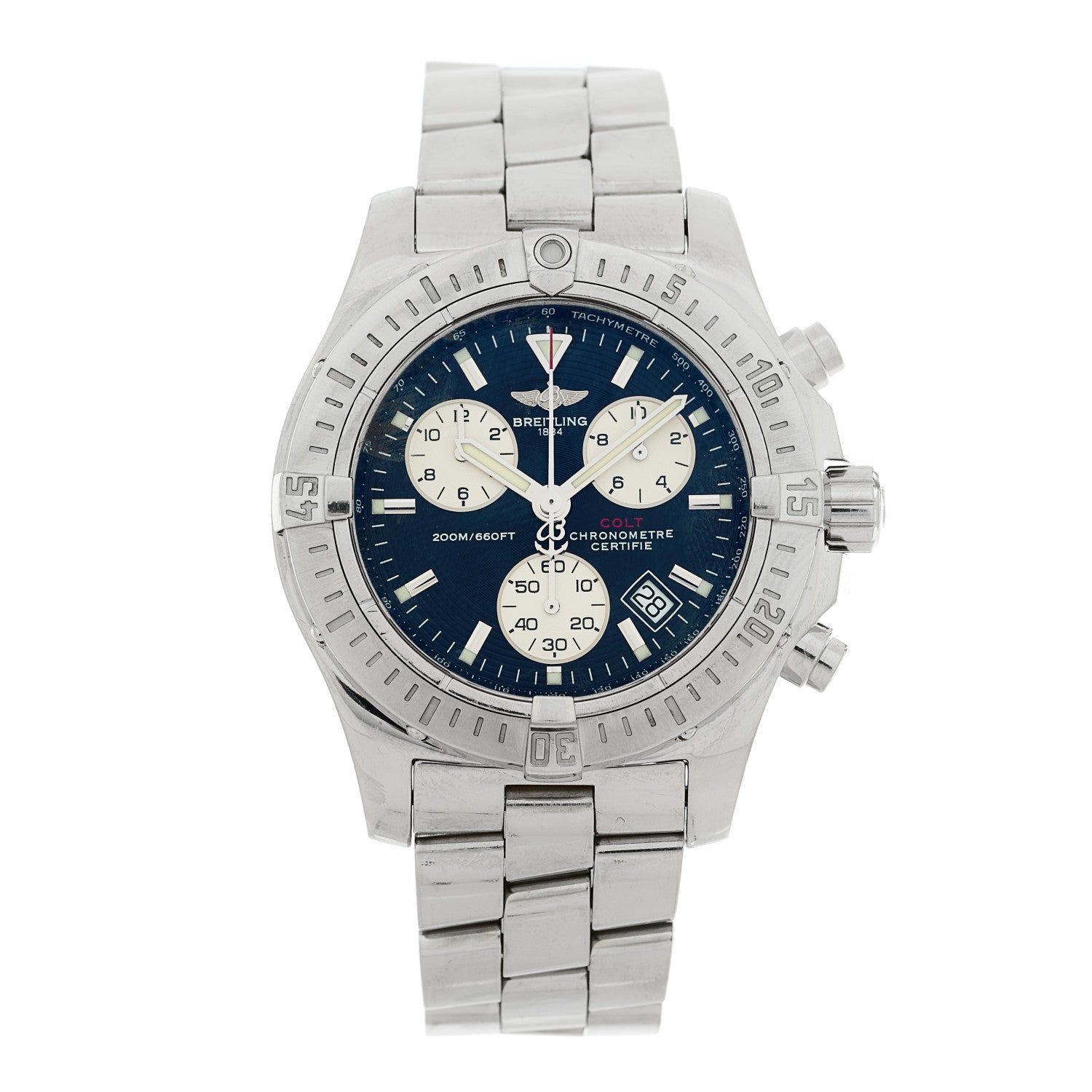 Breitling Stainless Steel 41mm Colt Chronograph Quartz Watch Blue A73380 1 of 4