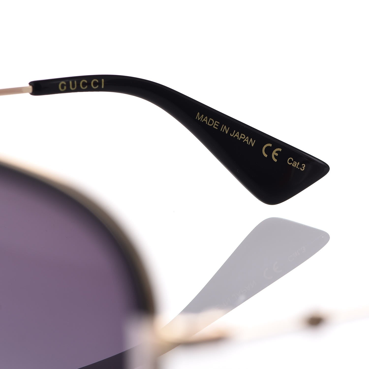Gucci Aviator Sunglasses GG0062S Black White 7 of 8