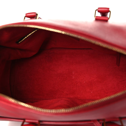 Saint Laurent Calfskin Classic Duffle 6 Red 5 of 14