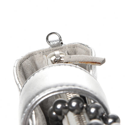 Chanel Metallic Lambskin Quilted Pearl Chain Mini Love Symbols Bag Silver 12 of 13