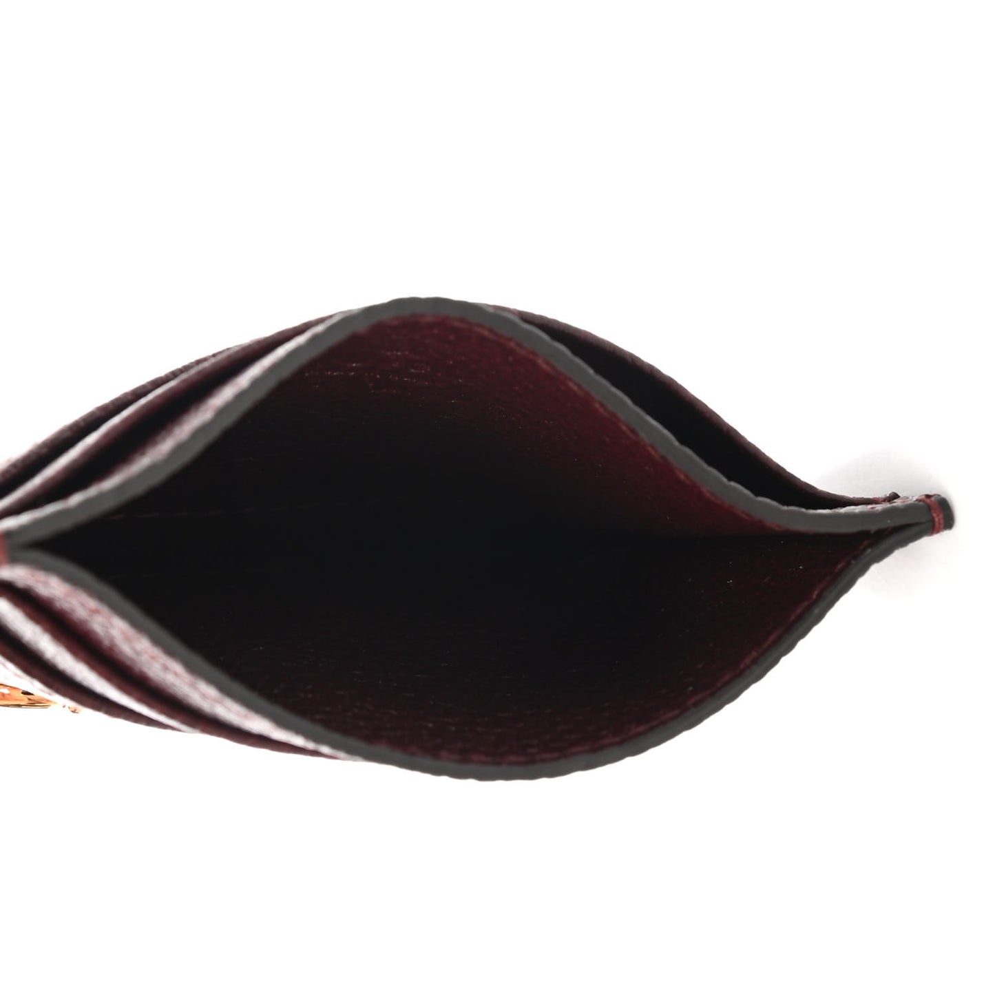Grainy Calfskin Zumi Card Holder Vintage Bordeaux