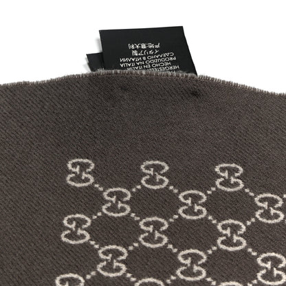 Gucci Wool GG Monogram Scarf Brown 5 of 6