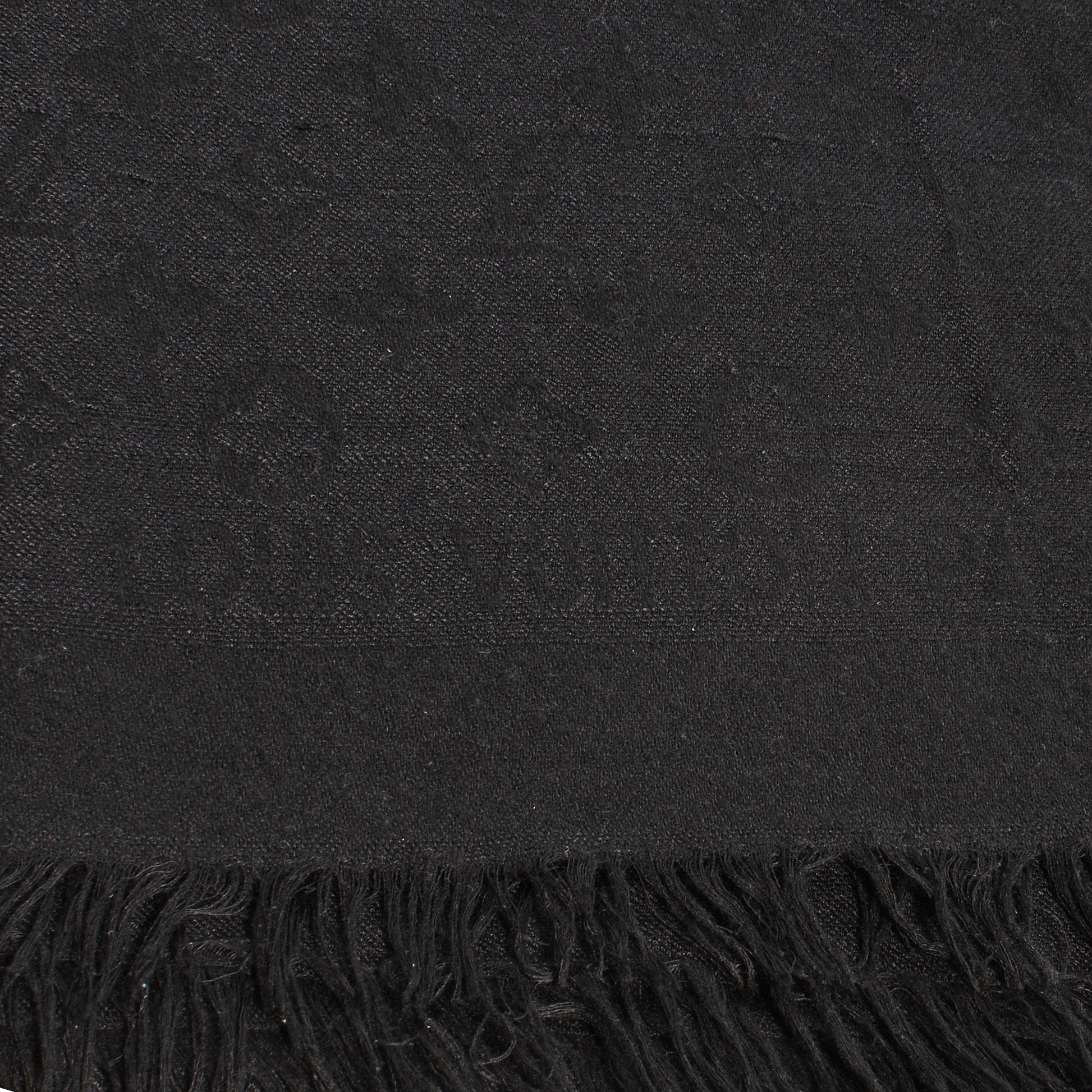 Louis Vuitton Silk Wool Monogram Shawl Black 5 of 5