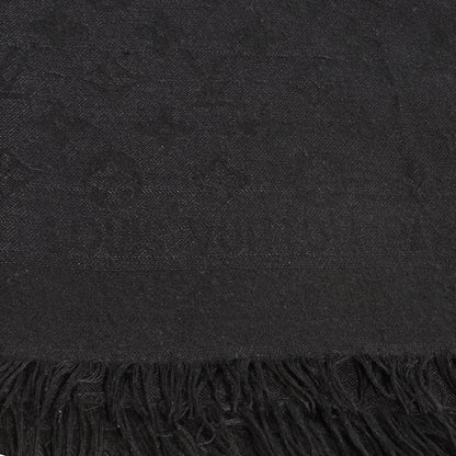 Louis Vuitton Silk Wool Monogram Shawl Black 5 of 5