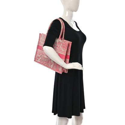 Christian Dior Canvas Embroidered Medium Dioriviera Toile De Jouy Book Tote Peony Pink 2 of 12