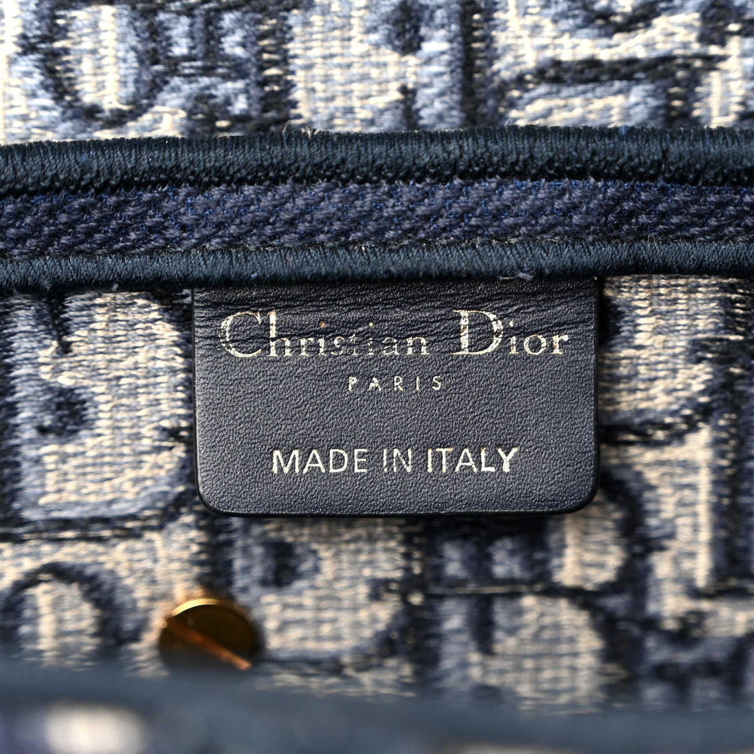 Christian Dior Oblique Embroidered Saddle Bag Blue 6 of 10