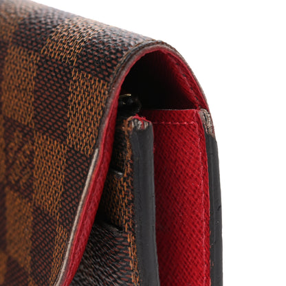 Louis Vuitton Damier Ebene Emilie Wallet Red 7 of 7