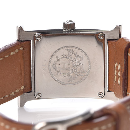 Hermes Stainless Steel Courchevel 21mm Heure H Hour Quartz Watch Gold 5 of 8