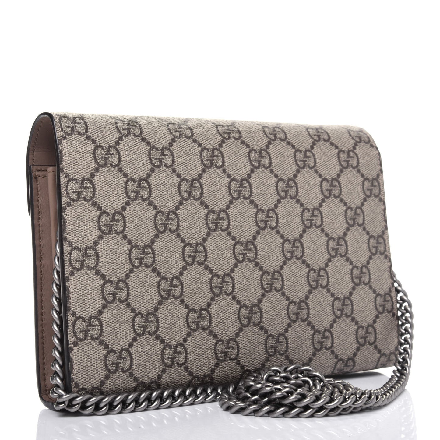 GG Supreme Monogram Mini Dionysus Chain Wallet Beige Taupe