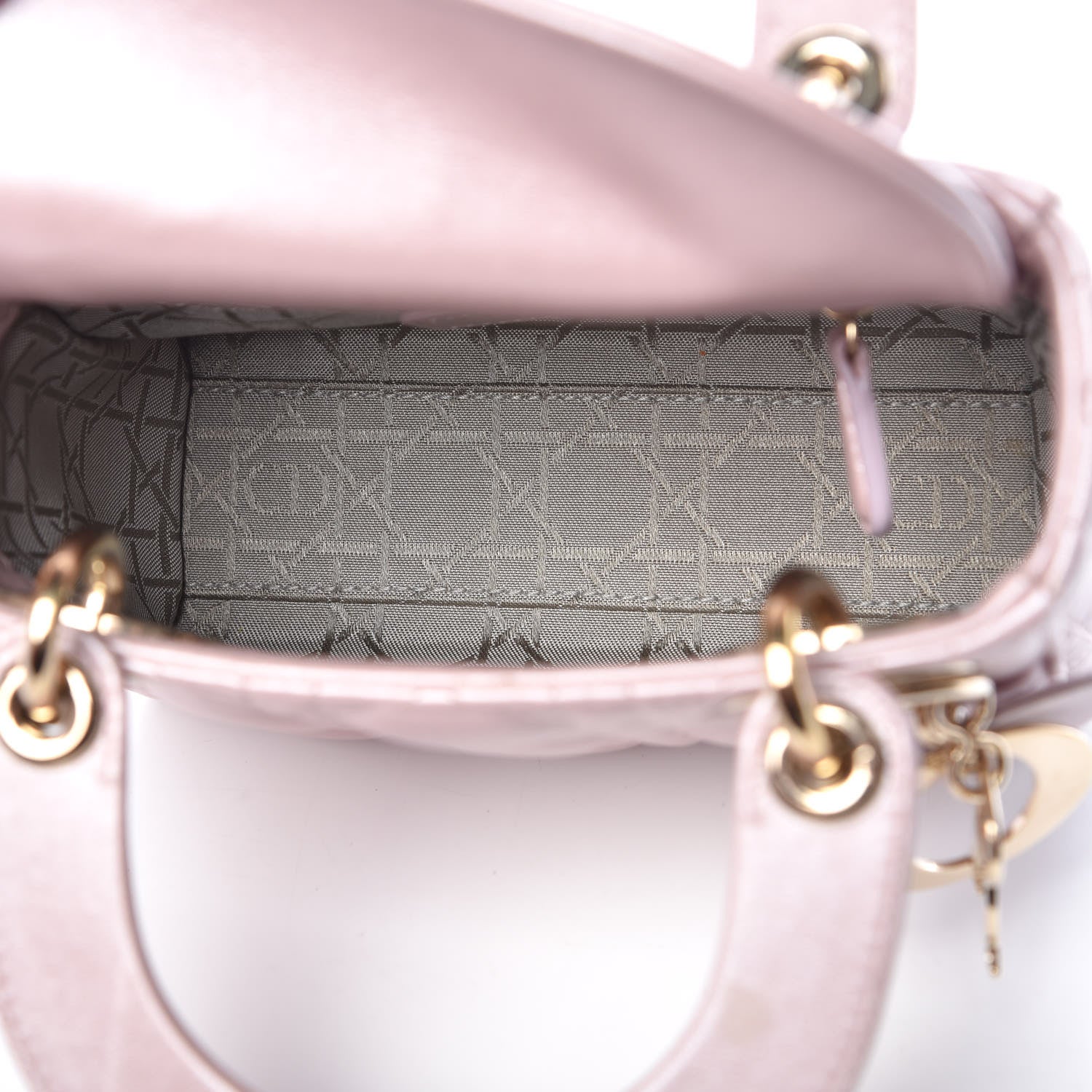 Christian Dior Metallic Lambskin Cannage Mini Lady Dior Lotus 5 of 13