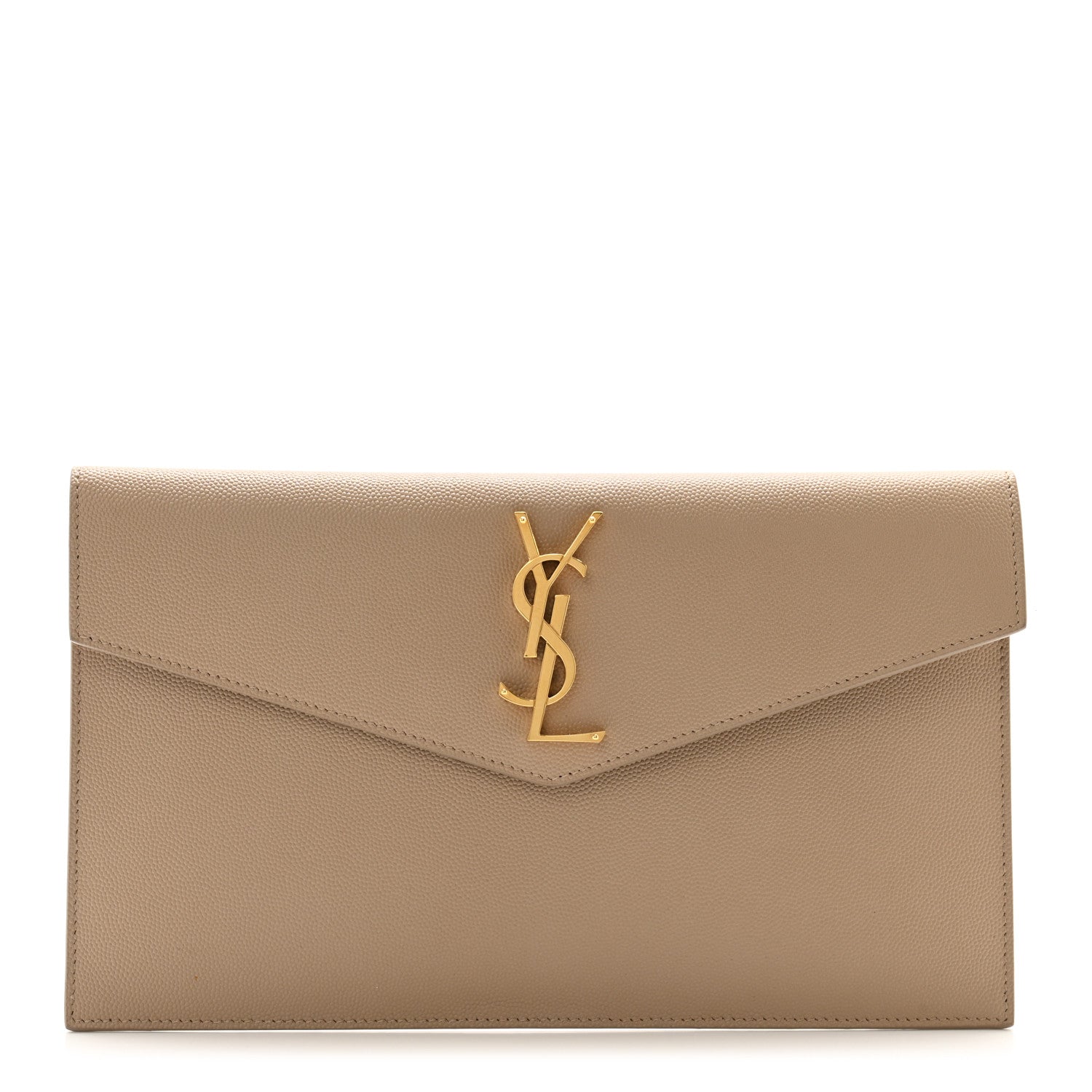 Saint Laurent Grain De Poudre Uptown Pouch Dark Beige 1 of 7