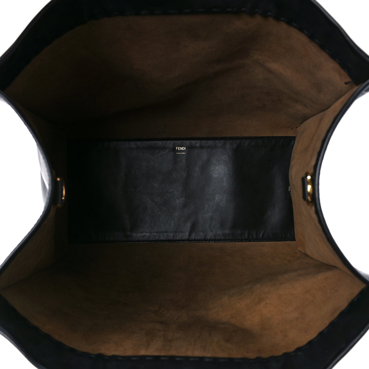 Vitello King Plexiglass Large Fendi Sunshine Shopper Tote Black
