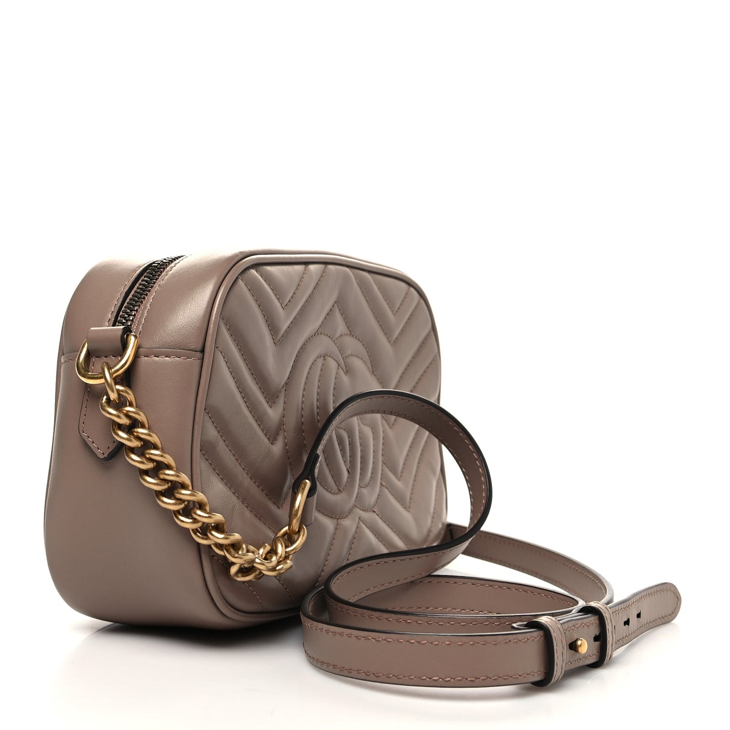 Calfskin Matelasse Small GG Marmont Chain Shoulder Bag Porcelain Rose