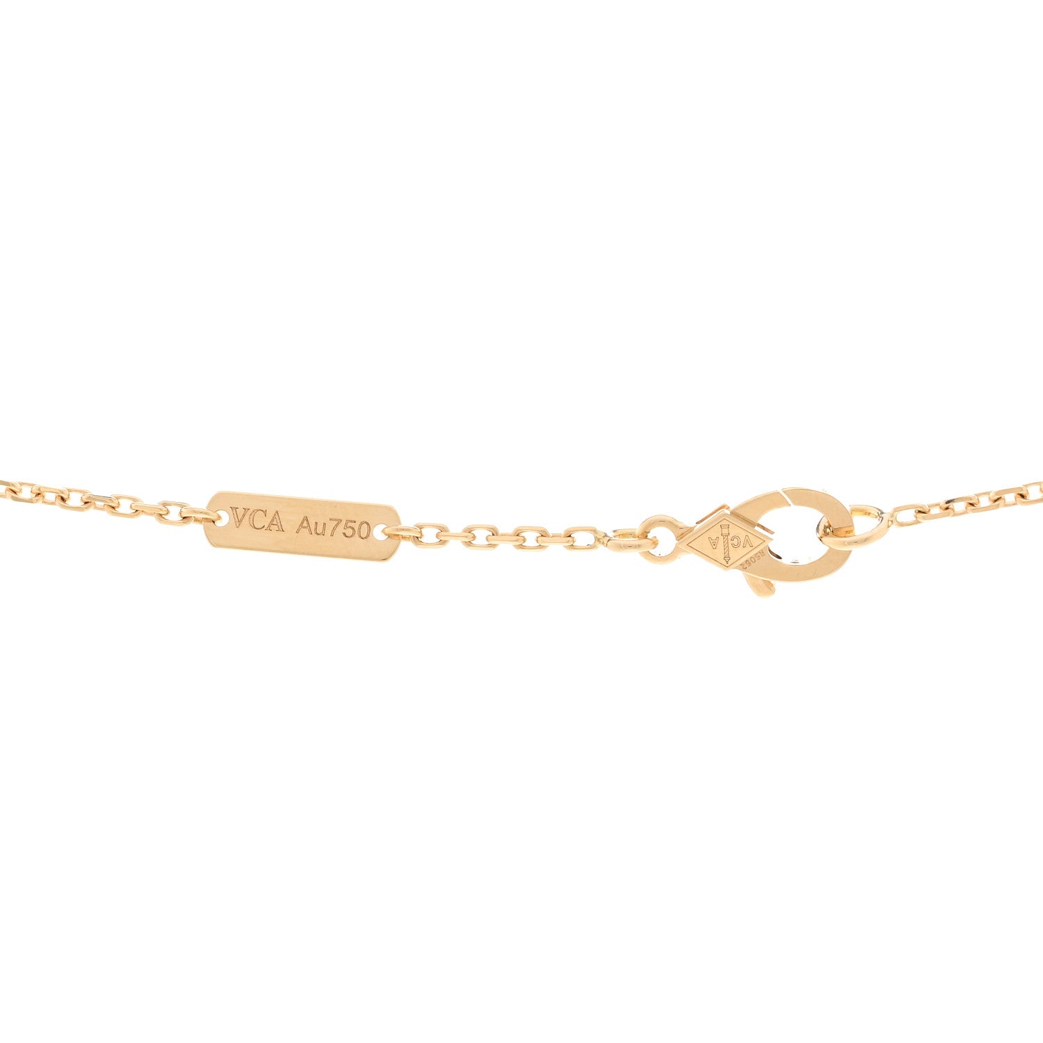 Van Cleef & Arpels 18K Yellow Gold Mother of Pearl Lucky Alhambra Butterfly Pendant Necklace 4 of 5