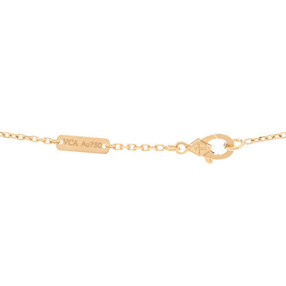 Van Cleef & Arpels 18K Yellow Gold Mother of Pearl Lucky Alhambra Butterfly Pendant Necklace 4 of 5
