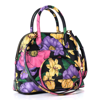 Balenciaga Smooth Calfskin Lush Floral Print S Ville Top Handle Bag Black Multicolor 3 of 10