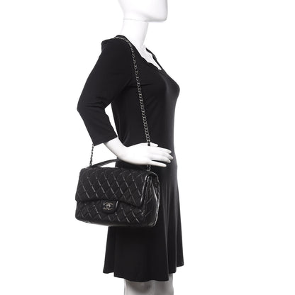 Chanel Lambskin Quilted Jumbo Easy Carry Flap Black 2 of 15