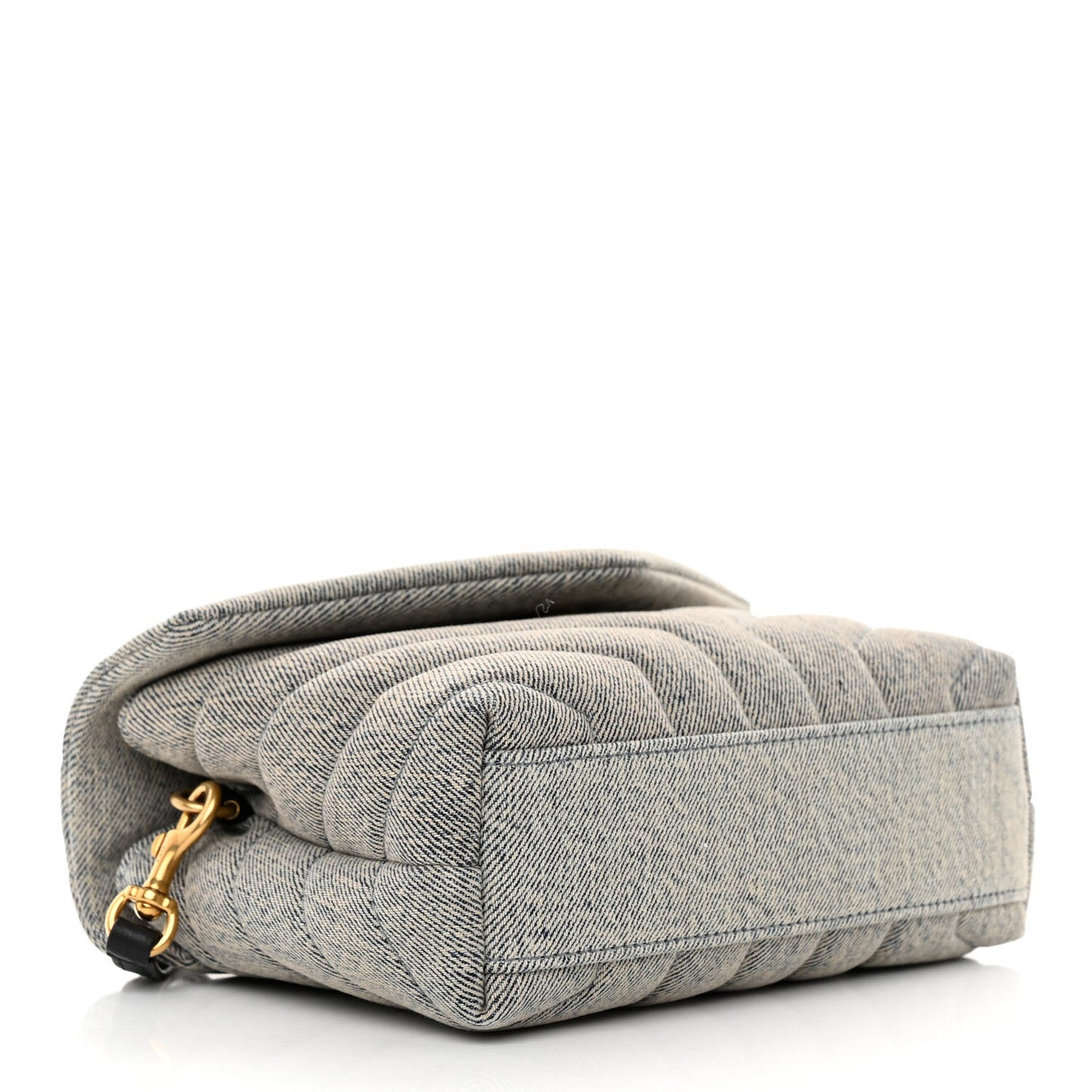 Denim Y Quilted Monogram Toy Loulou Crossbody Bag Grey
