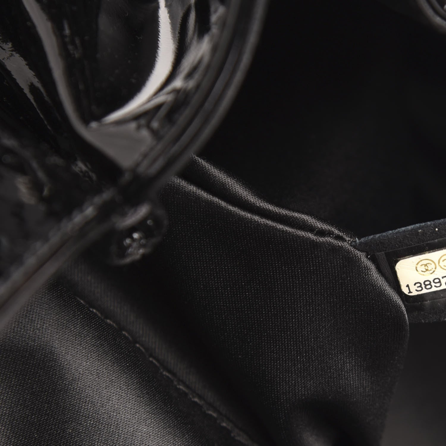 Chanel Patent Camellia Shoulder Bag Black 7 of 12