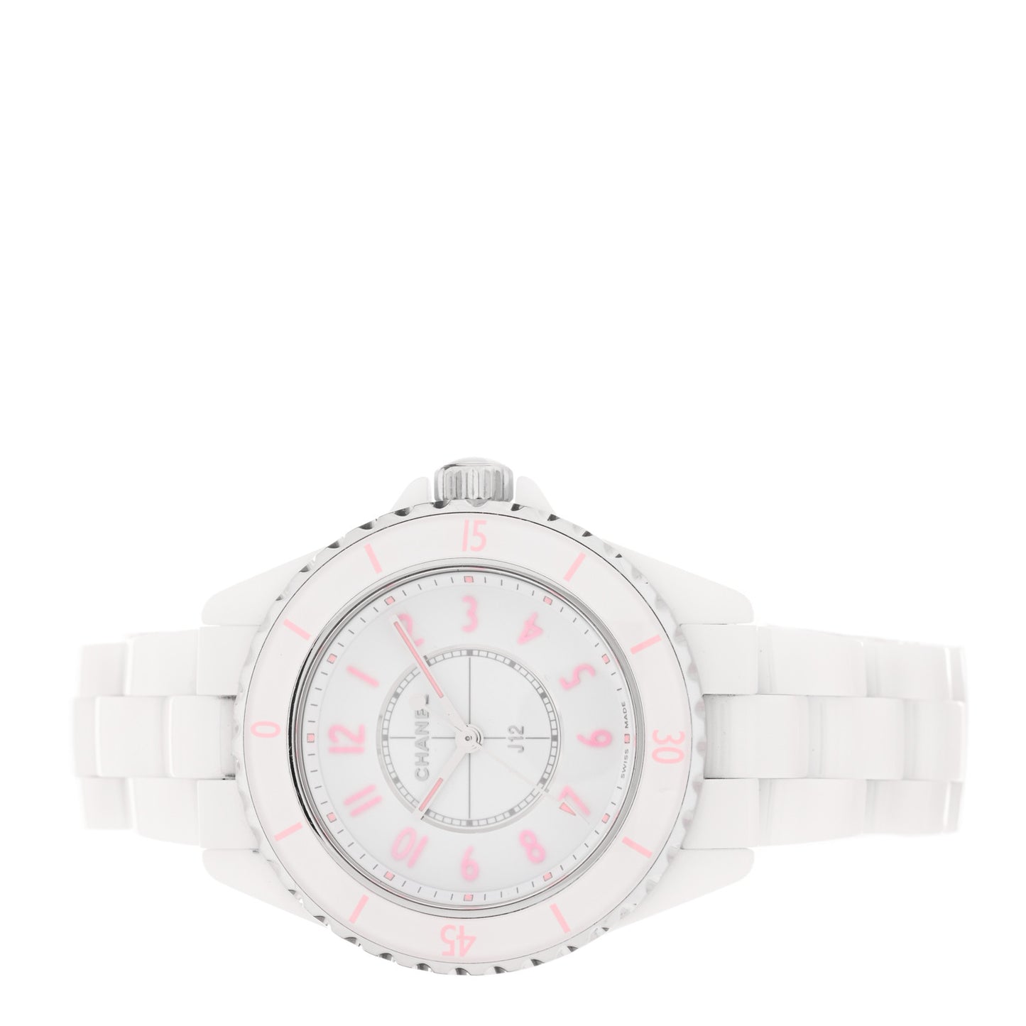 Stainless Steel Ceramic 33mm J12 Phantom Quartz Watch Pink