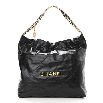 Chanel Shiny Calfskin Quilted Chanel 22 Black 1 of 11