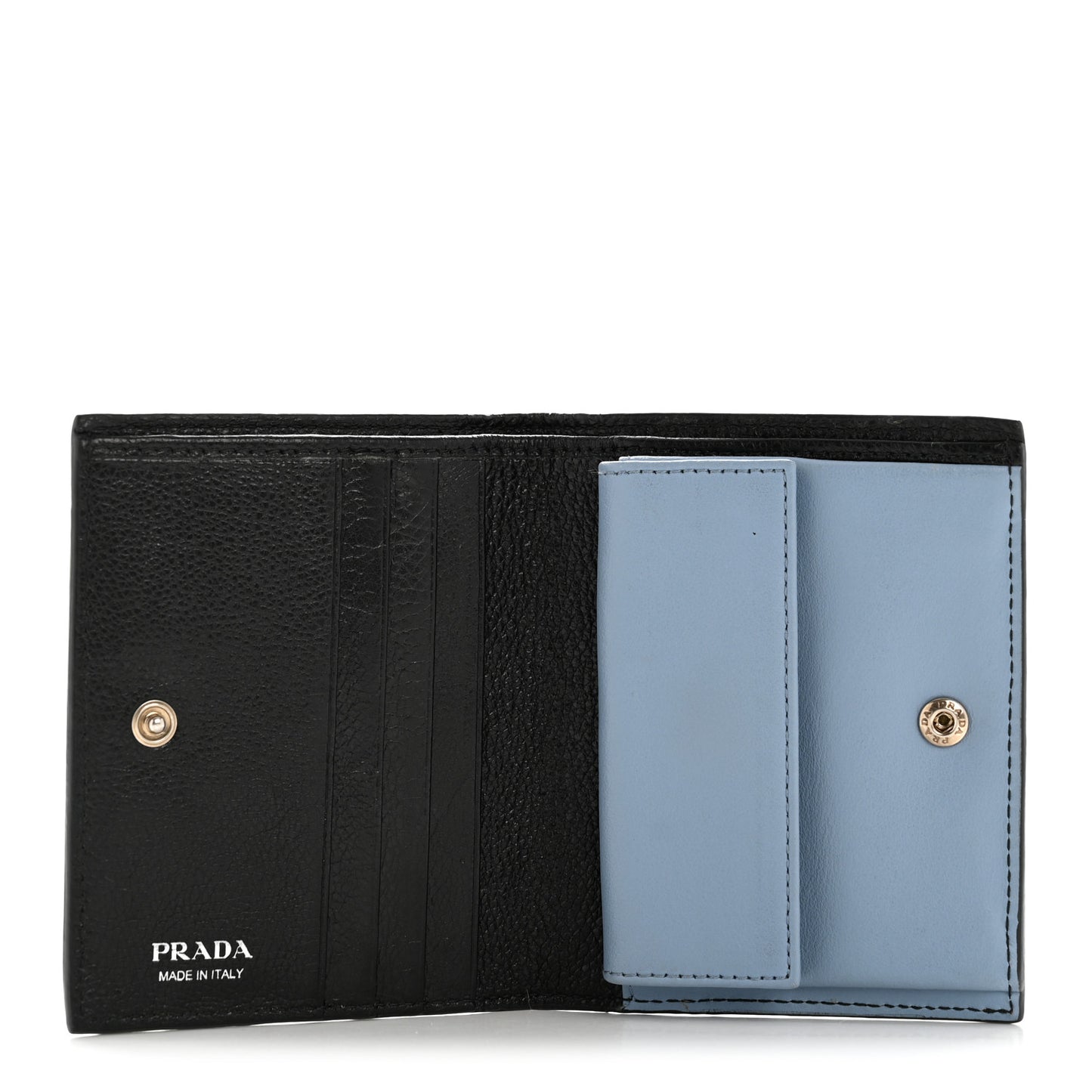 Glace Calfskin City Calfskin Etiquette Compact Wallet Black Astrale