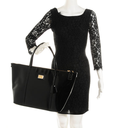 Dolce & Gabbana Vernice Vitello Alpaca Miss Escape Tote Nero 2 of 7