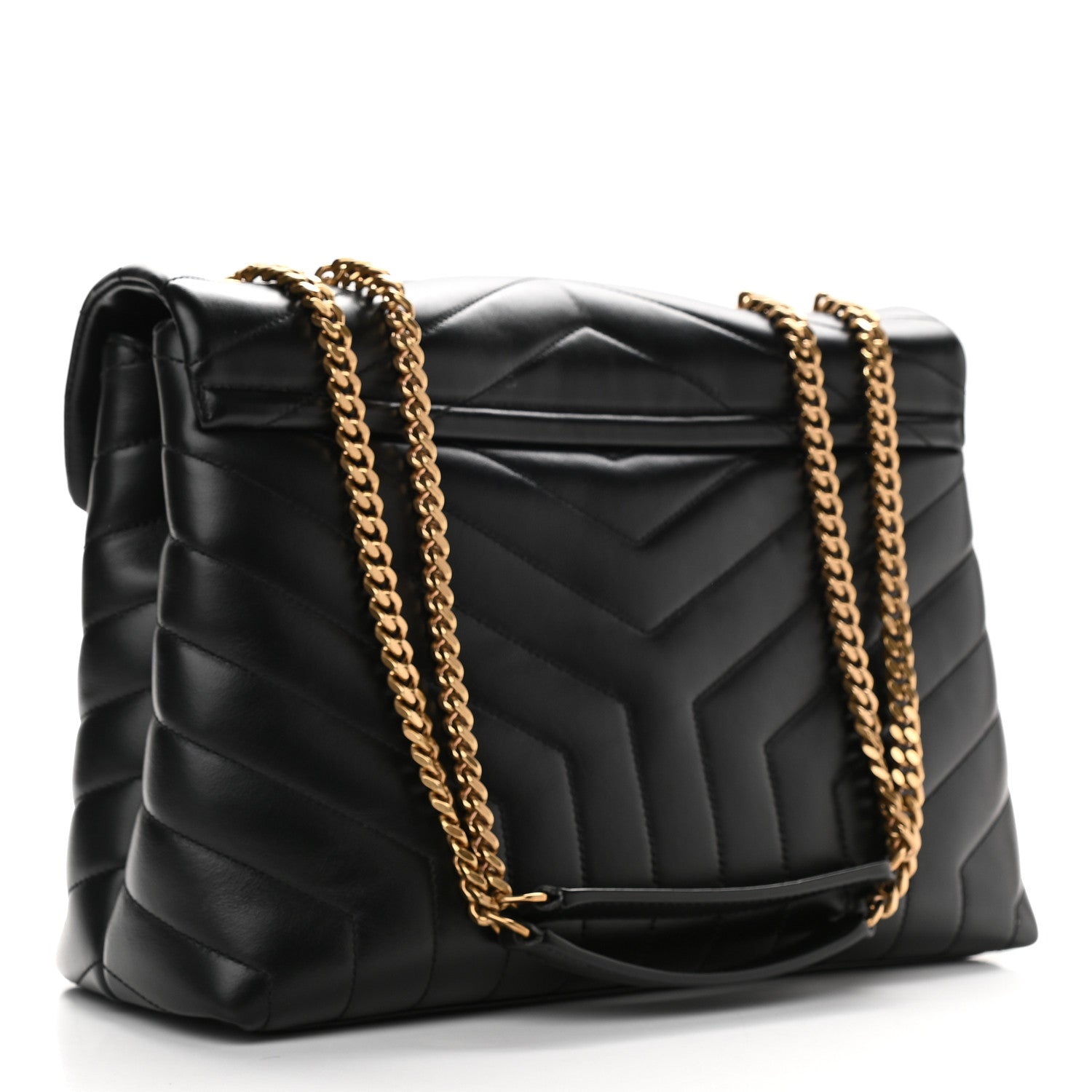 Saint Laurent Calfskin Y Quilted Monogram Medium Loulou Chain Satchel Black 2 of 10